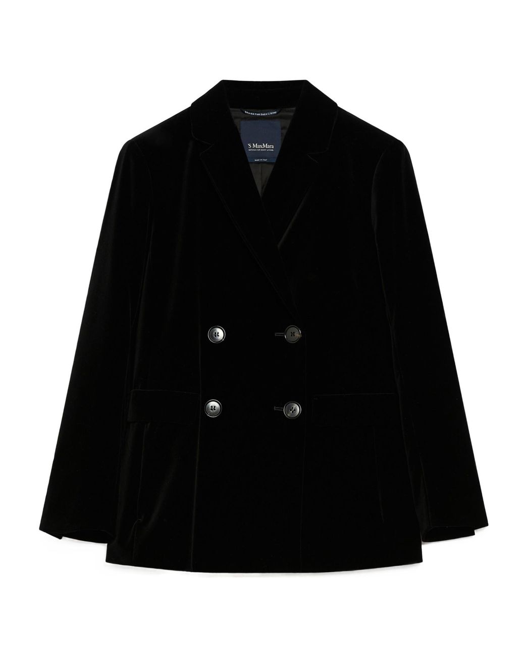 Max Mara Black 'S Double-Breasted Long-Sleeved Jacket