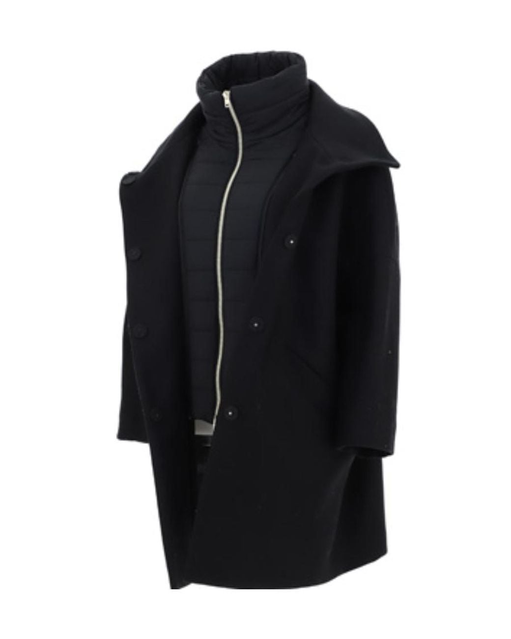 Herno Blue Snap-Buttoned High Neck Jacket
