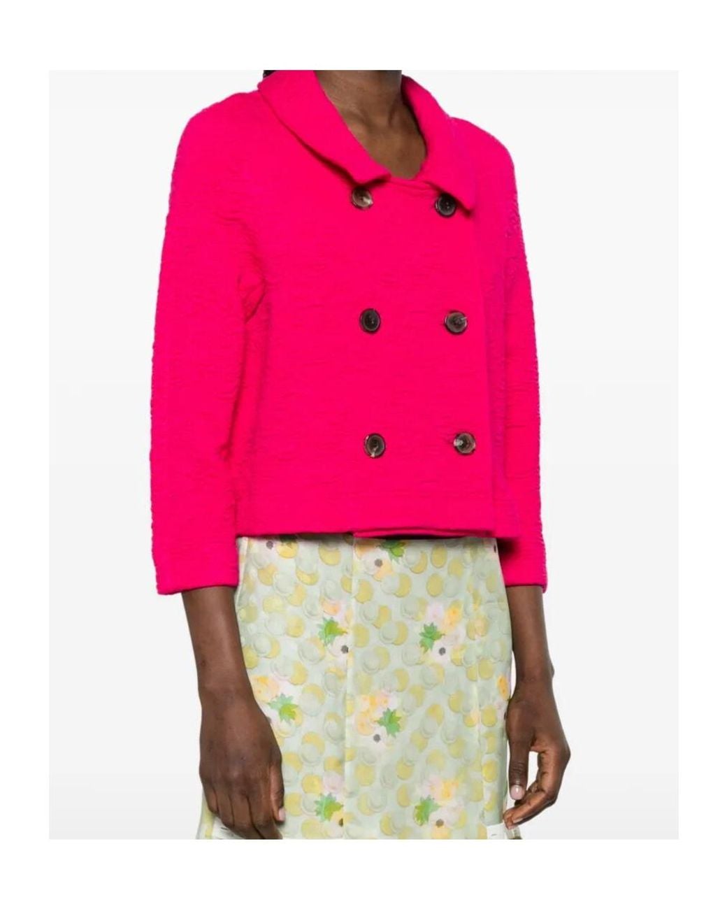 Dries Van Noten Pink Huvia Double-Breasted Jacket
