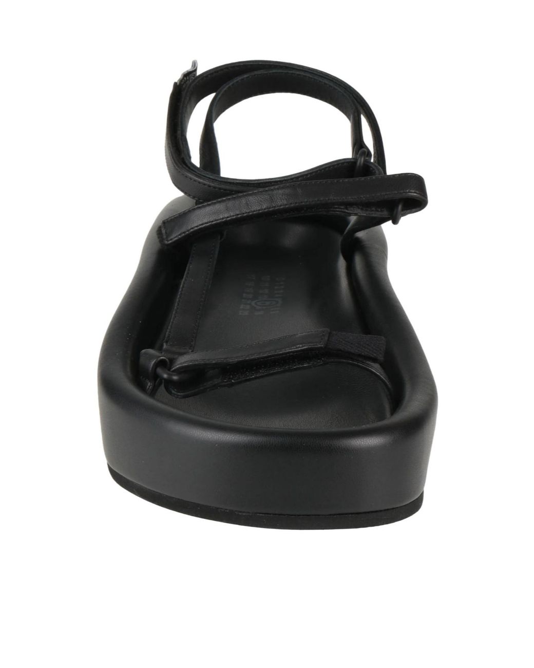 MM6 by Maison Margiela Black Leather Platform Sandals