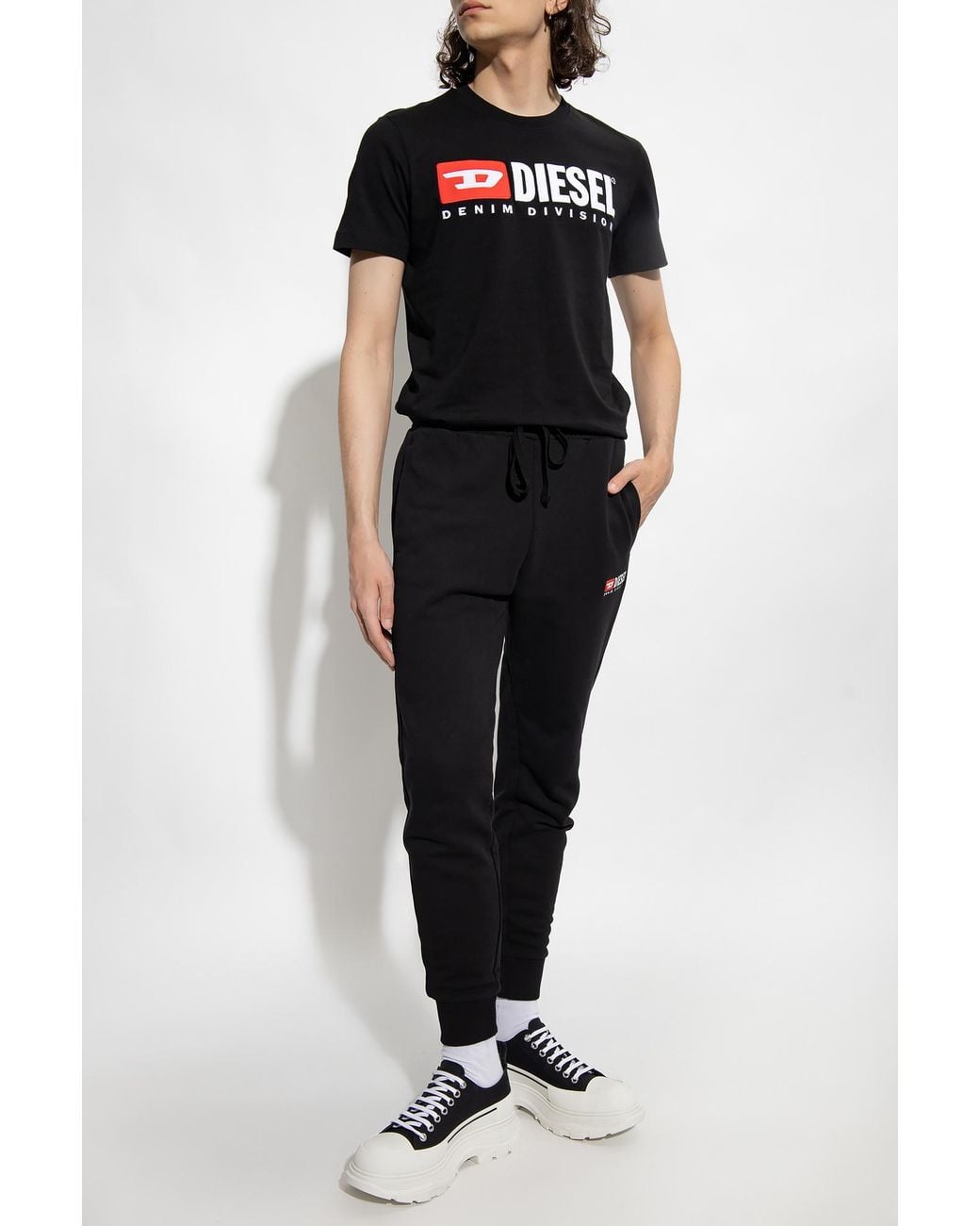 DIESEL Black P-Tary-Div Drawstring Sweatpants for men
