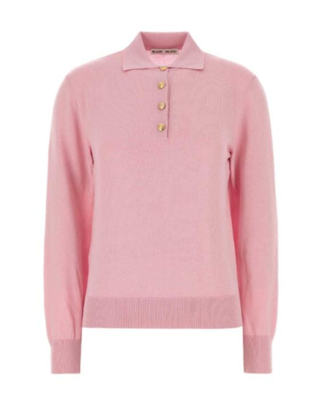 Blazé Milano Pink Blazé Milano Ribbed Polo Knitted Top
