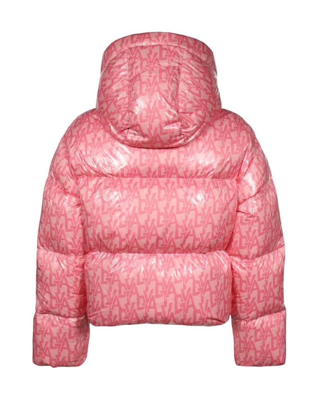 Duvetica Red Monogram Short Down Jacket