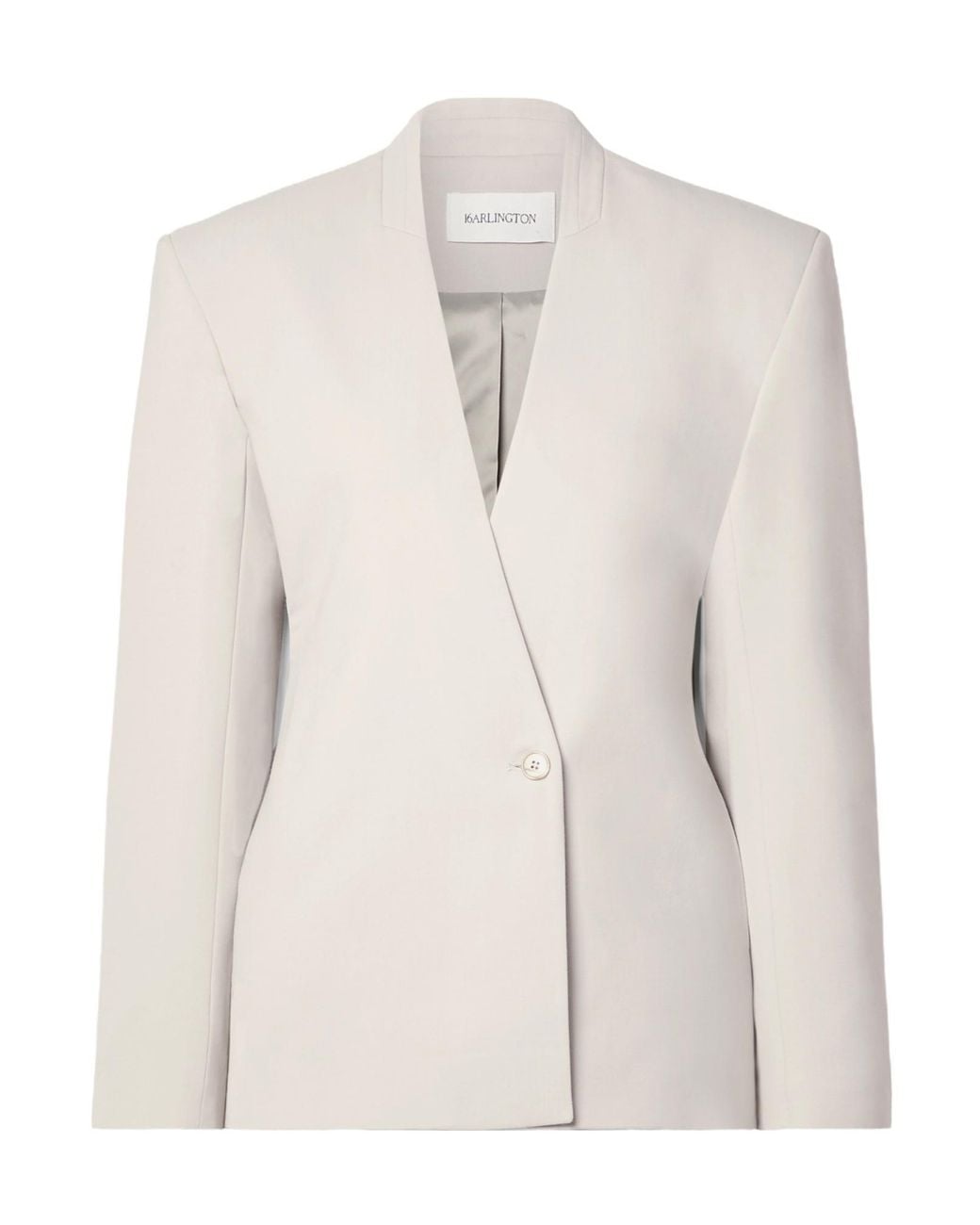 16Arlington Natural Woven Waist-Cinching Suit Jacket