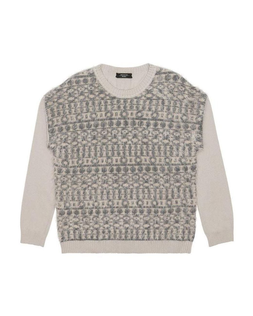Weekend by Maxmara Gray Crew Neck Long Sleeve Pullover