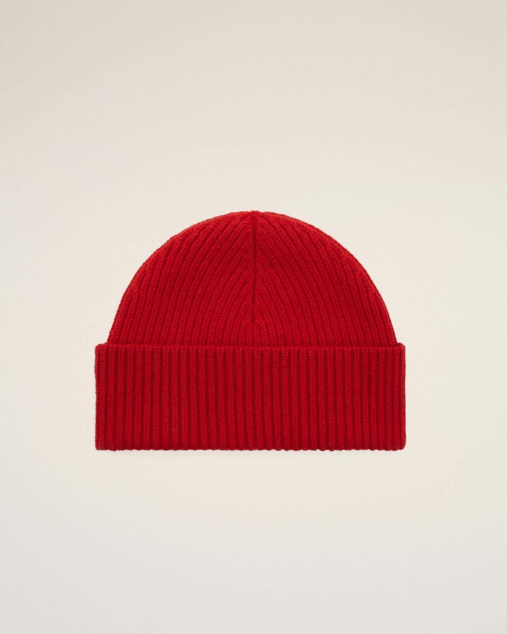 AMI Red Ribbed Knit Hat for men