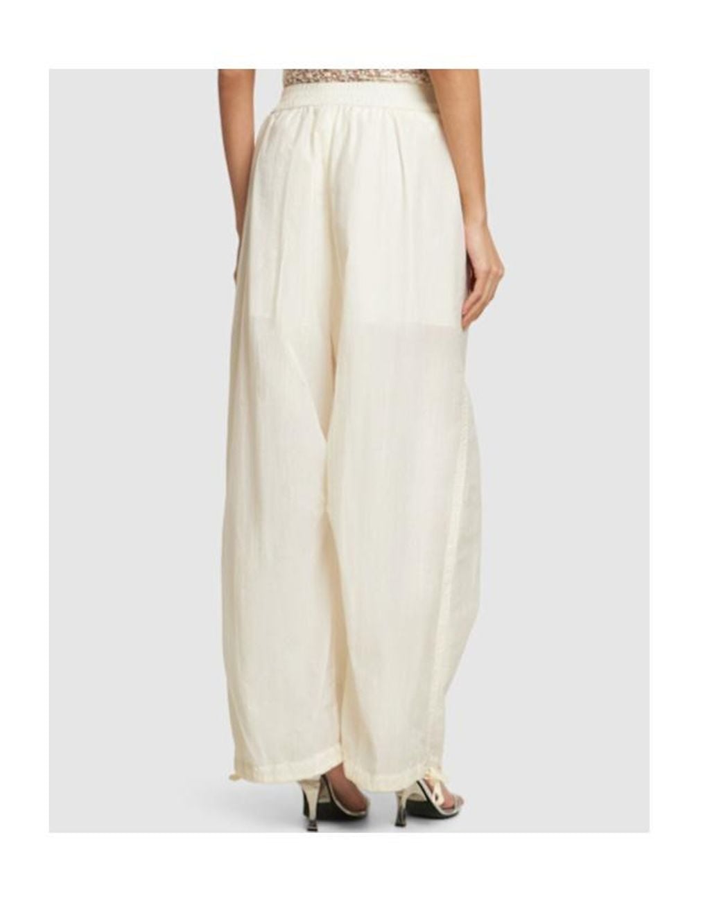 Philosophy Di Lorenzo Serafini White Elastic Waist Casual Pants