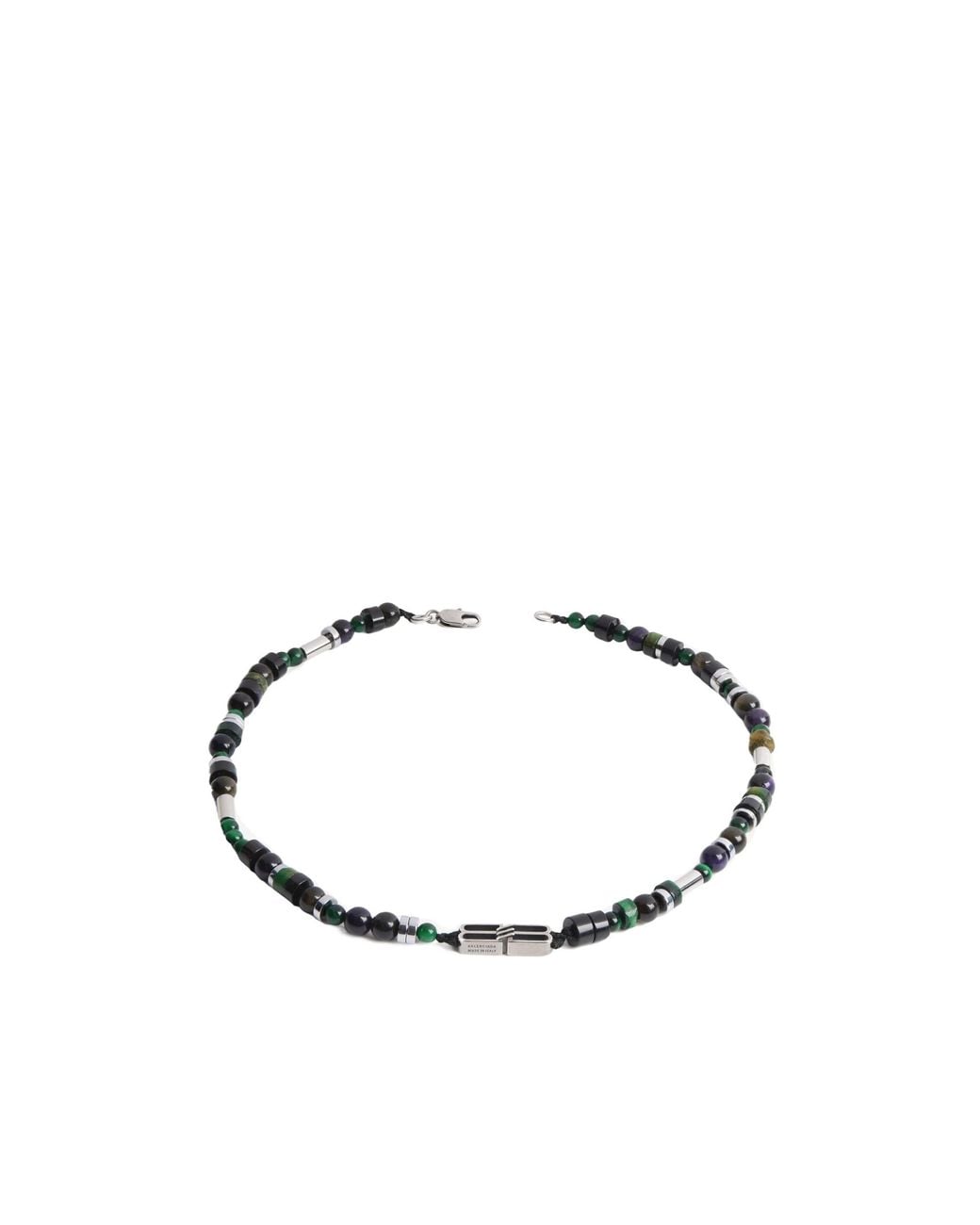 Balenciaga Metallic Bb Icon Beads Necklace for men