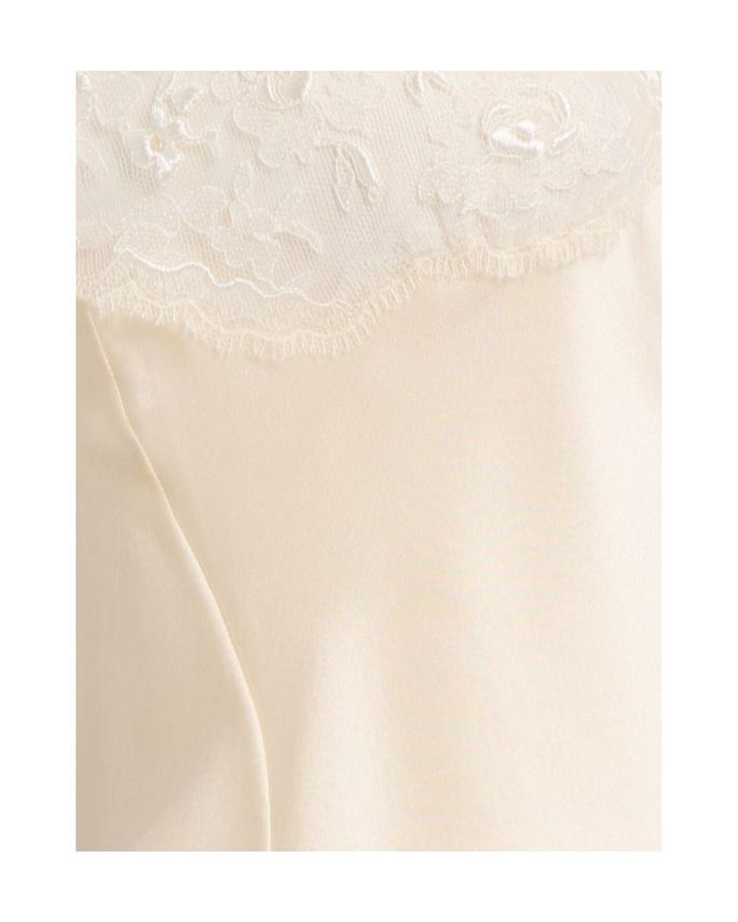Chloé Natural Ruffled Silk Top