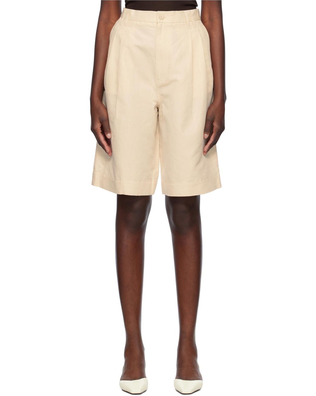 Filippa K White Pleated Shorts