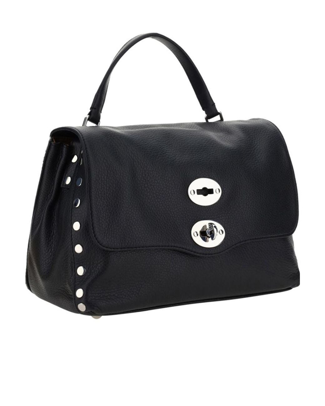 Zanellato Black Postina Daily Studded Shoulder Bag