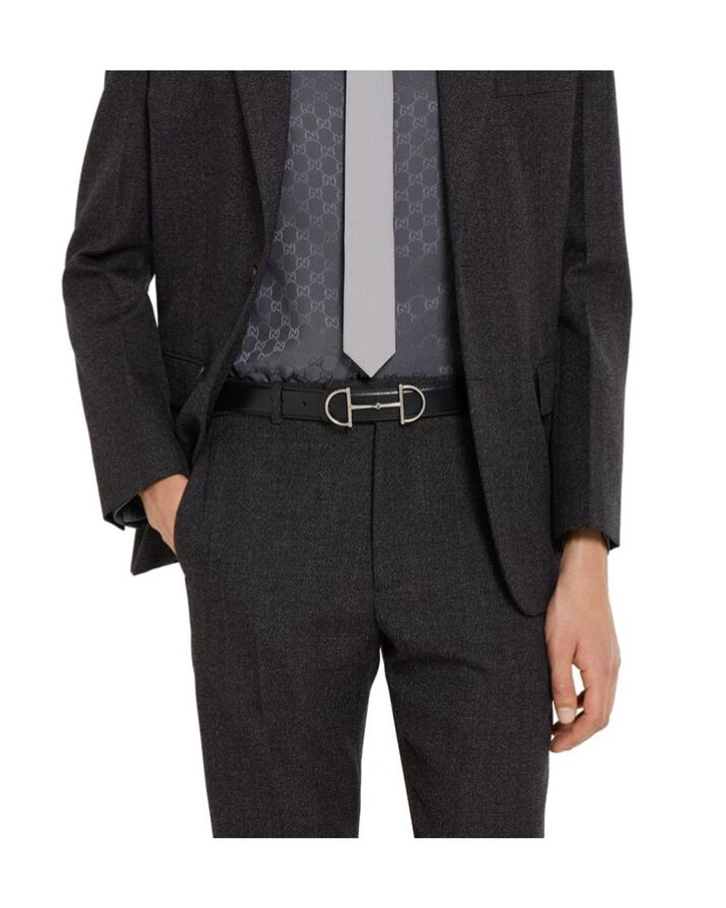 Gucci White Horsebit Reversible Belt for men