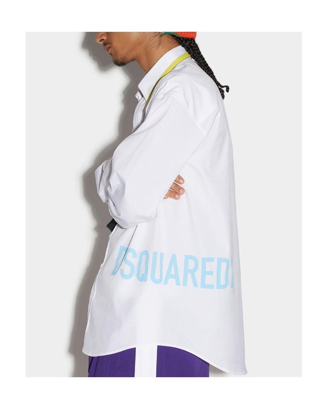 DSquared² White Logo-Print Cotton Shirt for men