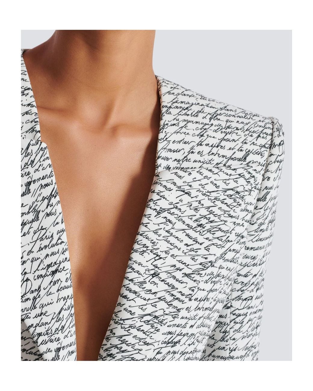 Balmain Blue Love Letter Buttoned Tailored Jacket