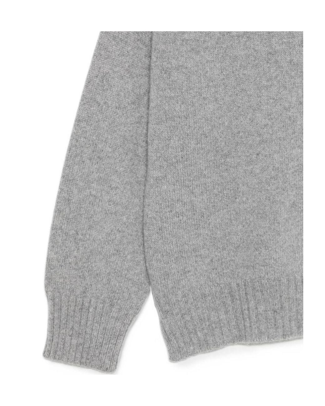 D.exterior Gray High-Neck Cashmere Sweater