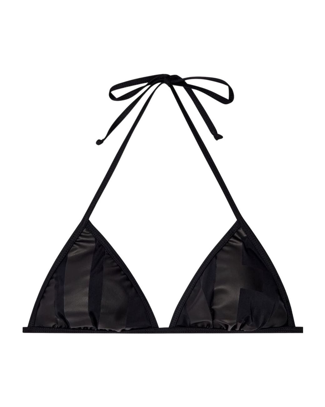 DIESEL Black Bfb-Sees-A Cut-Off Logo Bikini Top