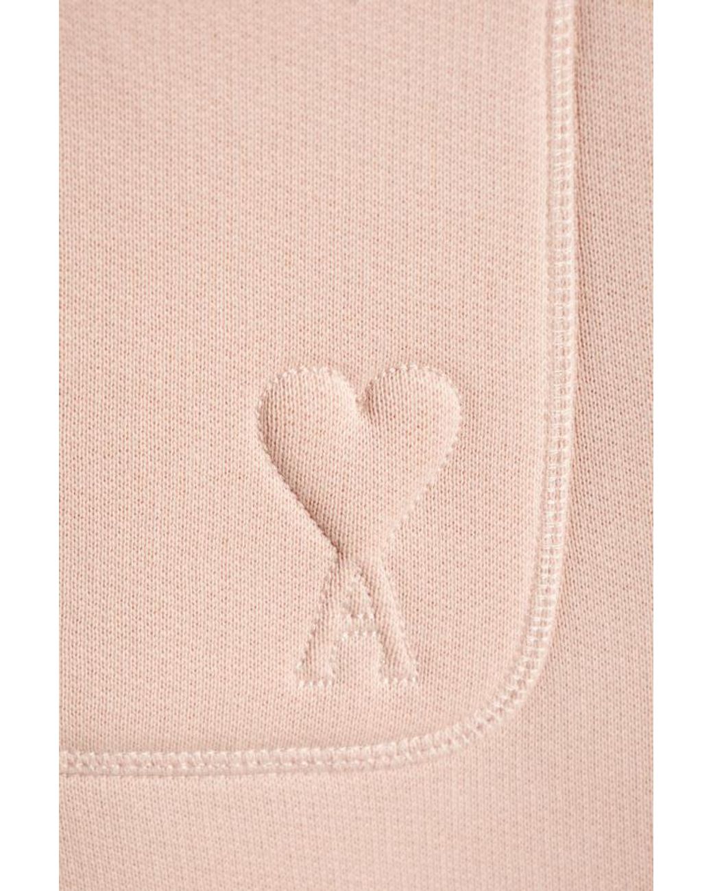 AMI Pink Ami De Coeur Logo Embossed Joggings for men
