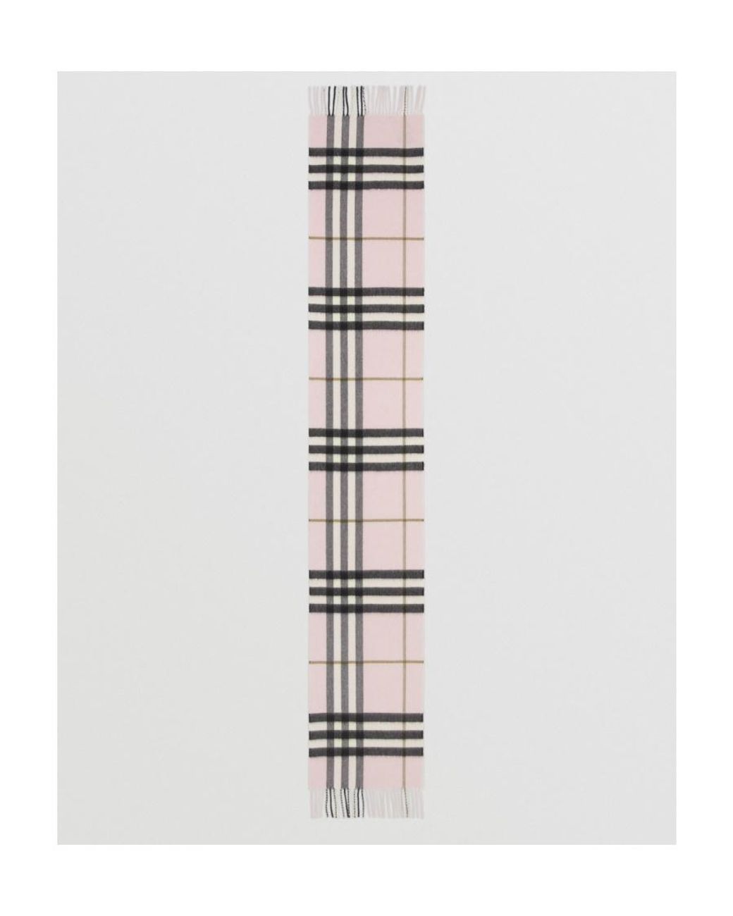 Burberry White The Classic Checked Fringed Scarf