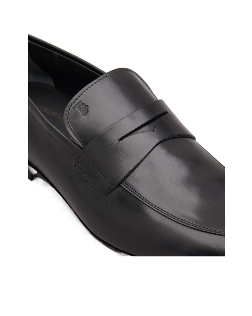Tod's Black Logo-Embossed Slip-On Loafers for men