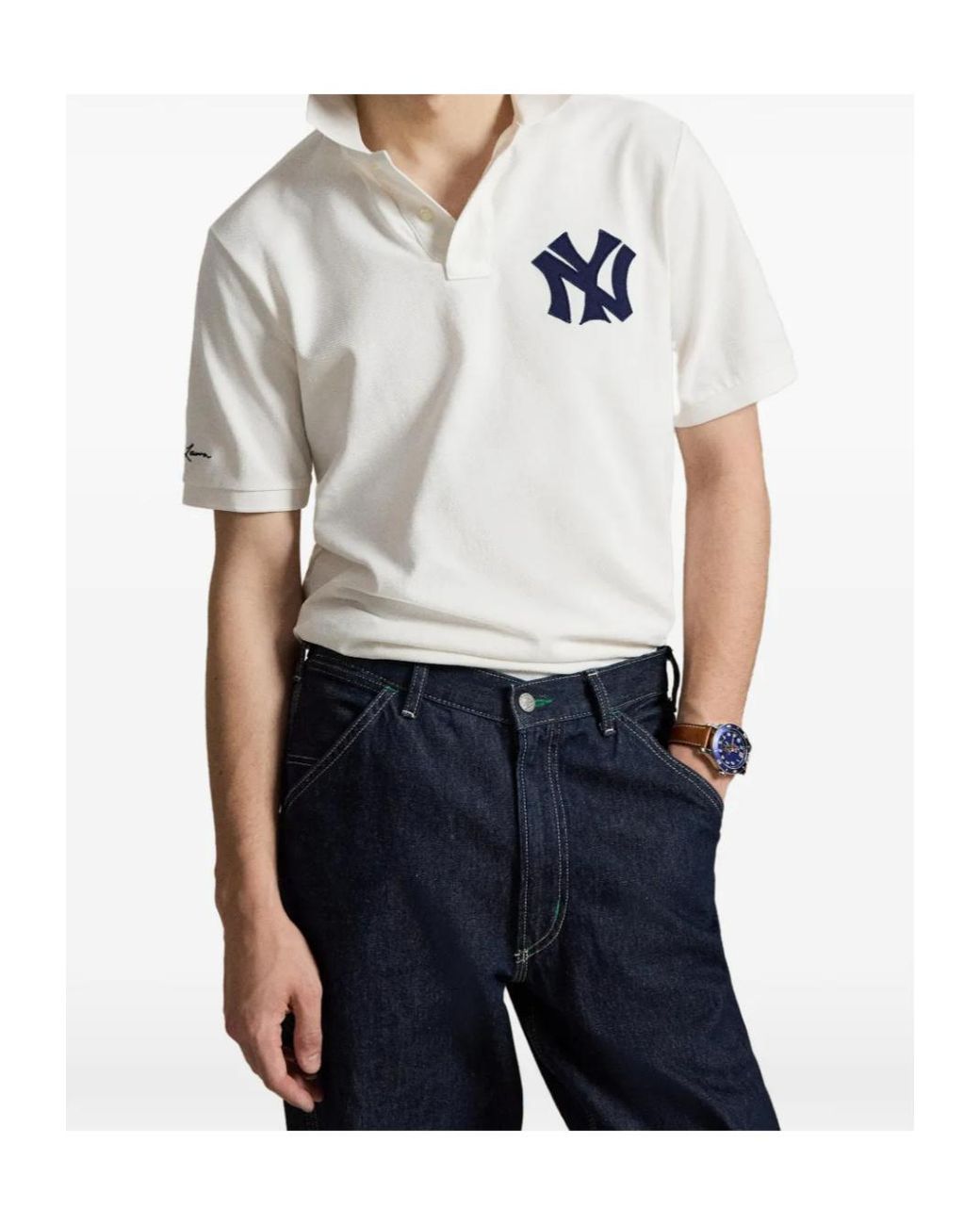 Polo Ralph Lauren White Yankees Polo Shirt for men