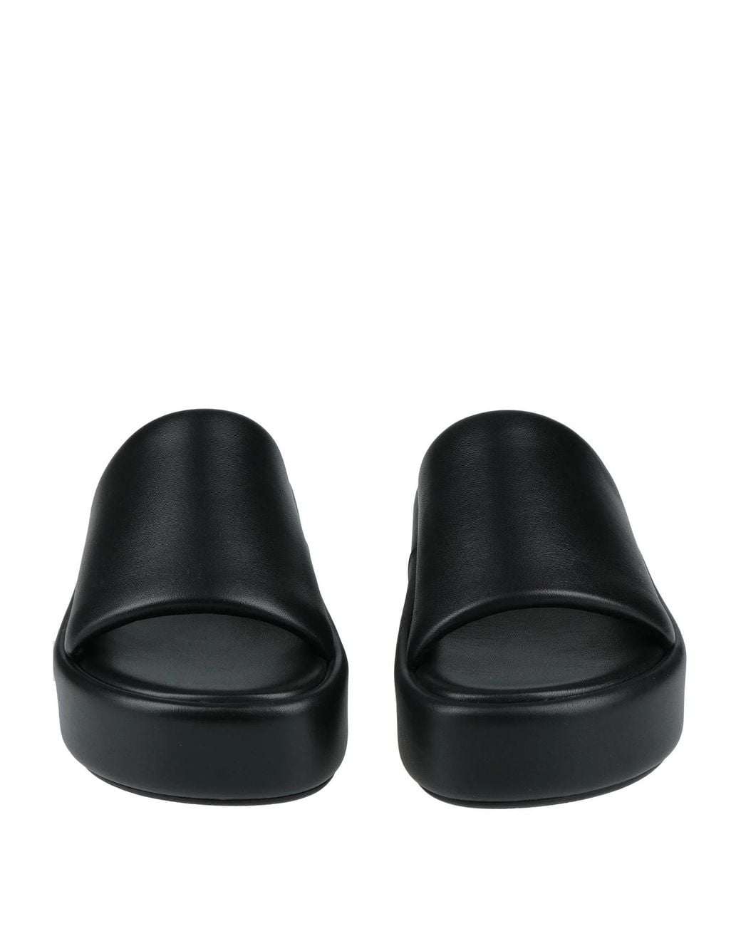 Balenciaga Black Solid-Color Leather Shoes