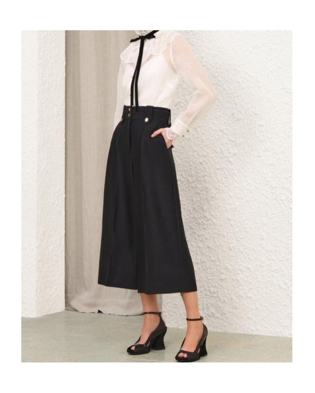 Zimmermann White Valiant Tuxedo Blouse