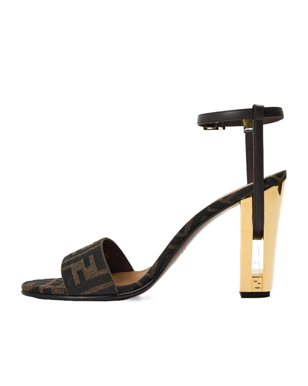 Fendi Metallic Goldembellished Highheeled Shoes