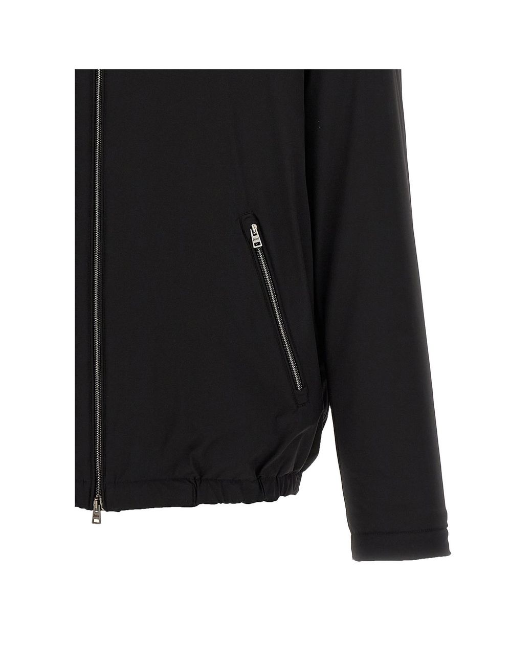 Herno Black Mock-Neck Hooded Jacket for men
