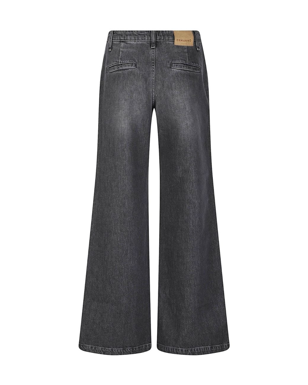 ERMANNO FIRENZE Gray Embellished Wide-Leg Jeans