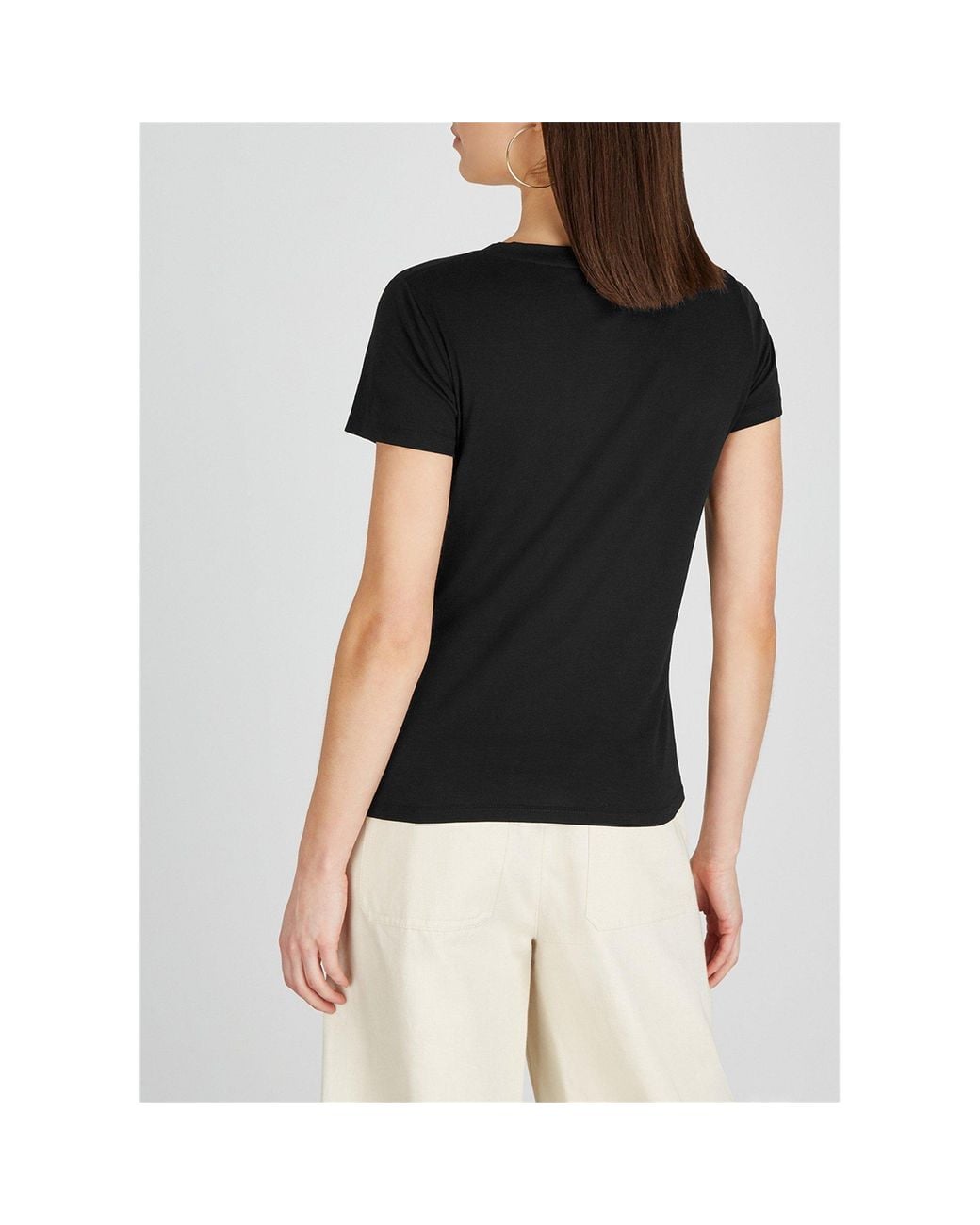 Vince Black Casual Solid T-Shirt