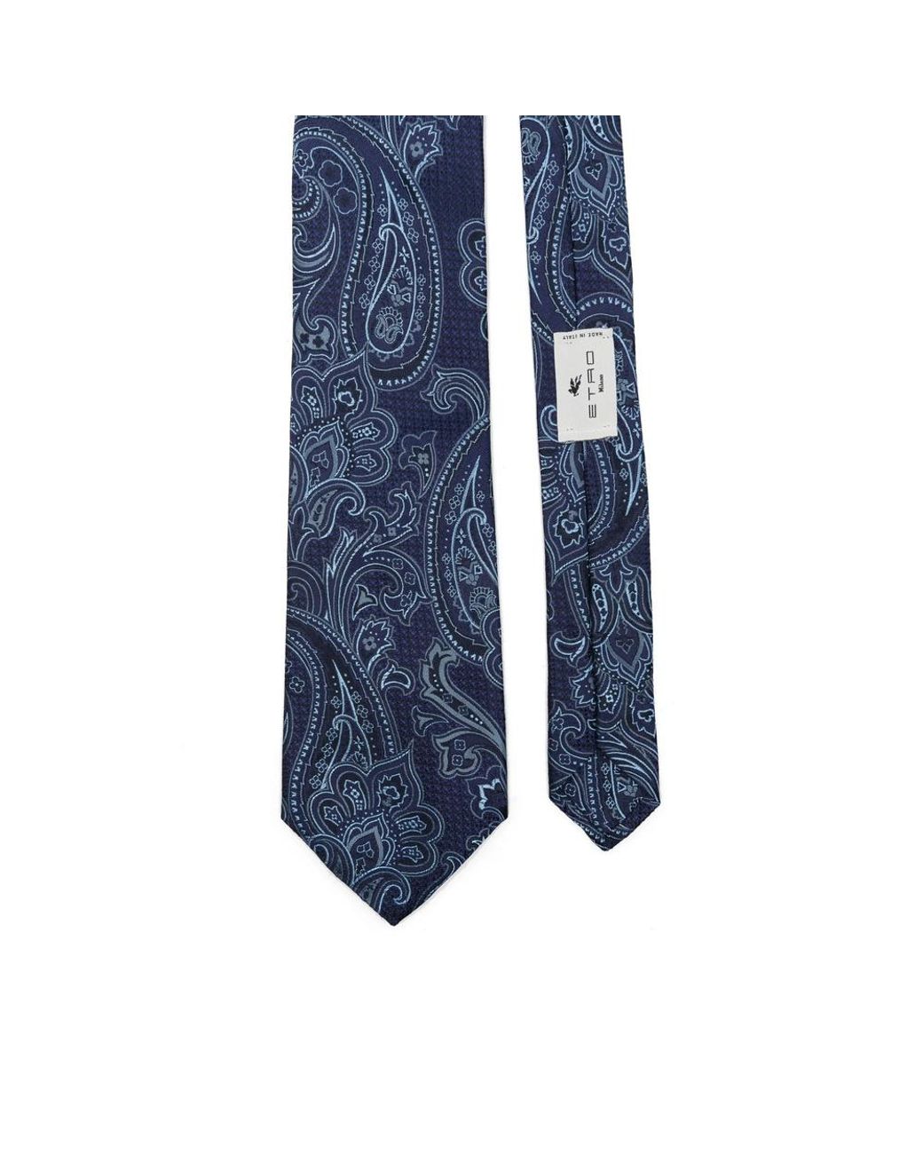 Etro Blue Pattern Jacquard Pointed-Tip Tie for men