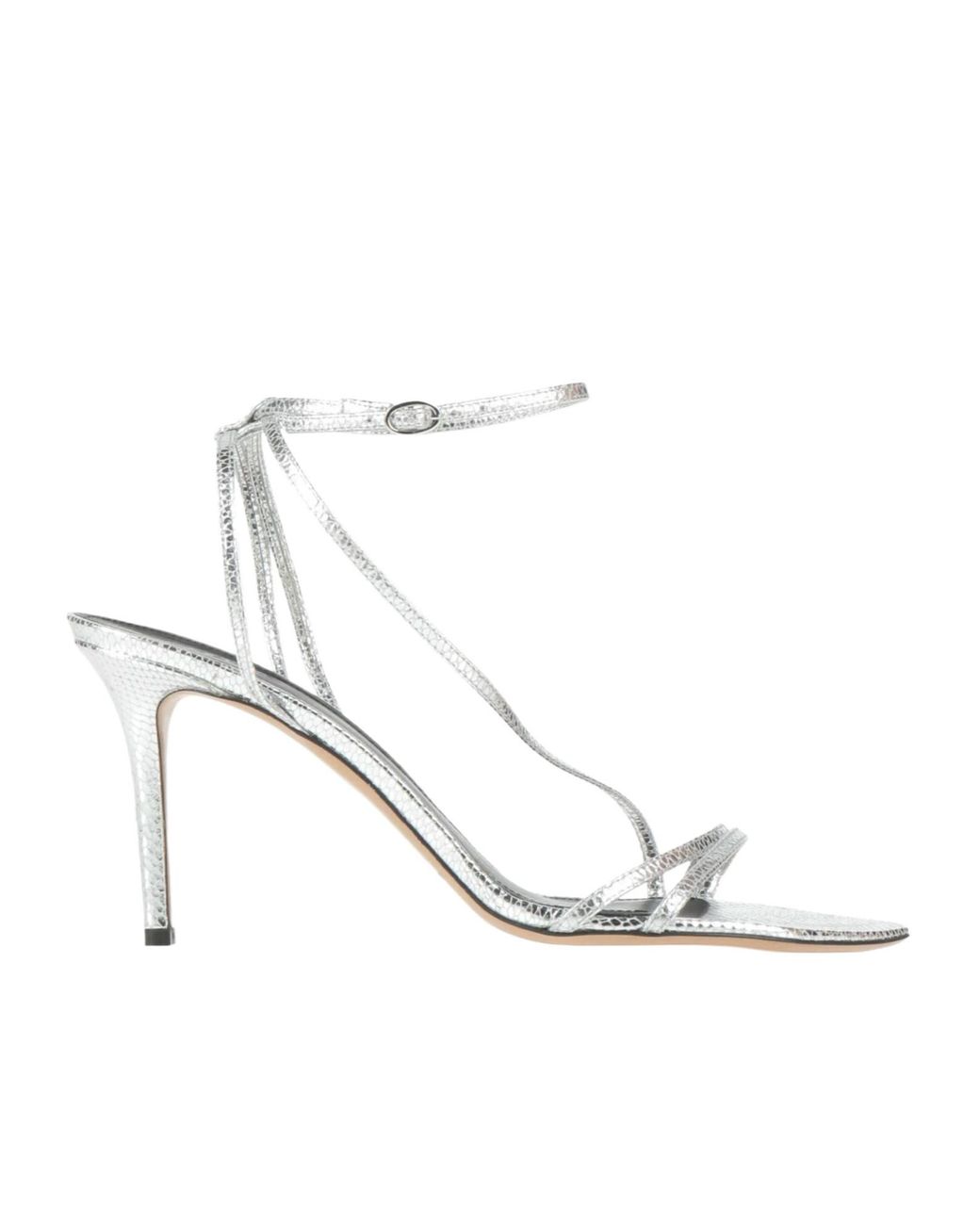 Isabel Marant White Metallic Snakeprint Pointedtoe Highheel Sandals