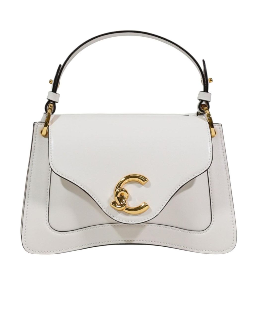 Coccinelle White Small C-Me Leather Tote Bag
