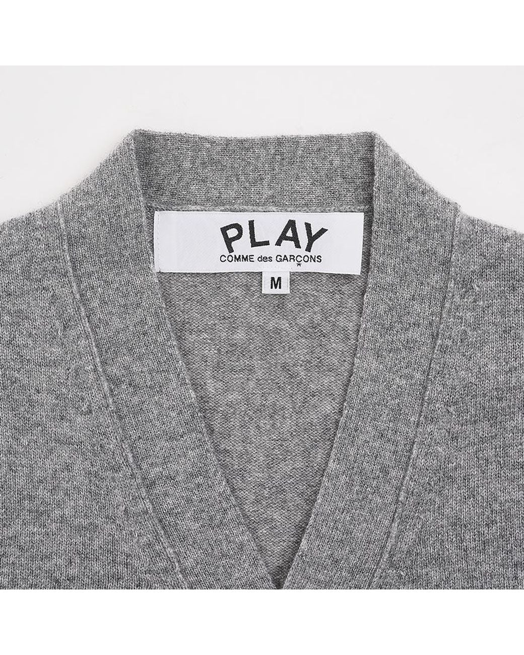 COMME DES GARÇONS PLAY Gray Comme Des Garçons Play Logo Patch Button-Up Cardigan for men