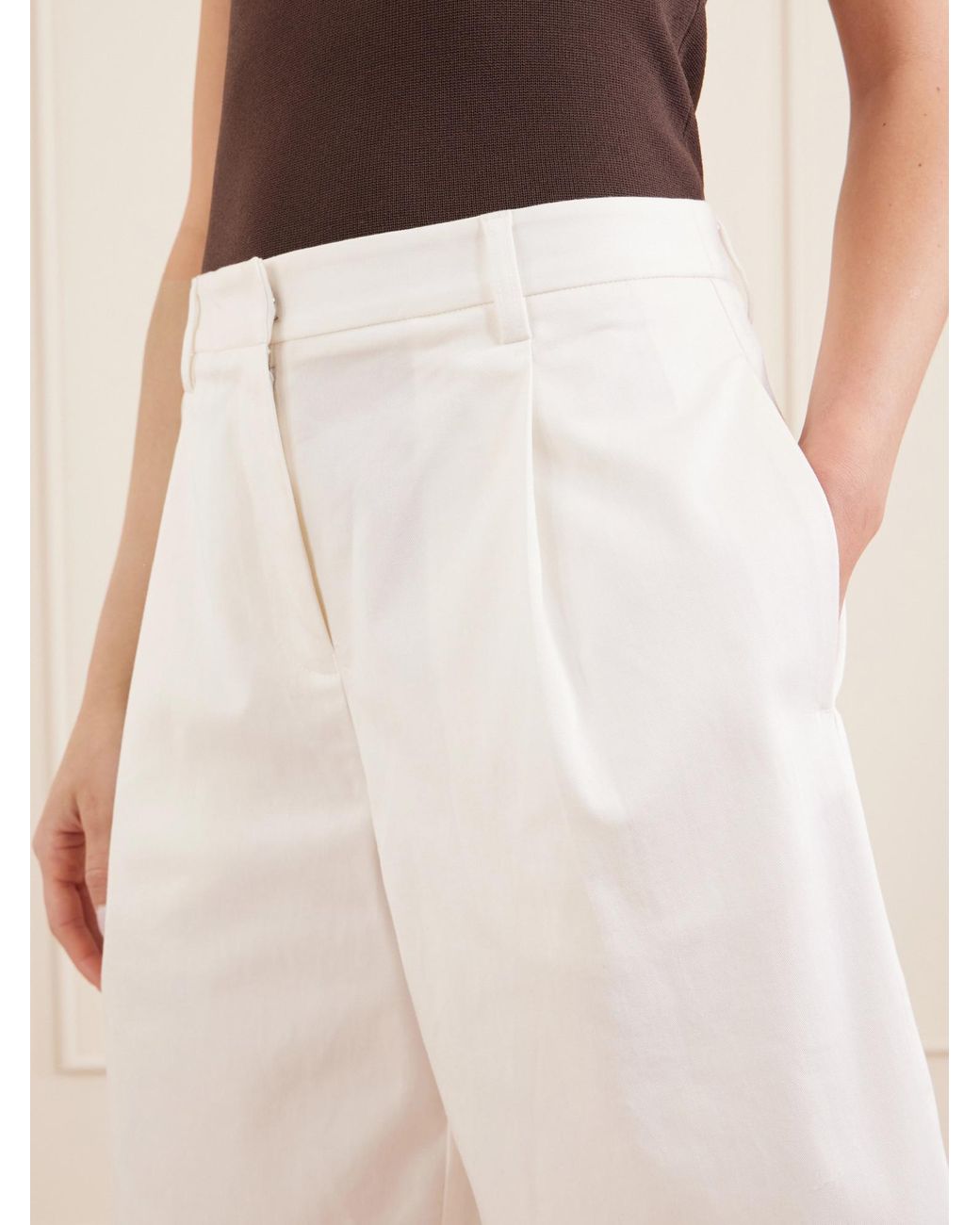 Matteau White Cotton-Blend Twill Shorts