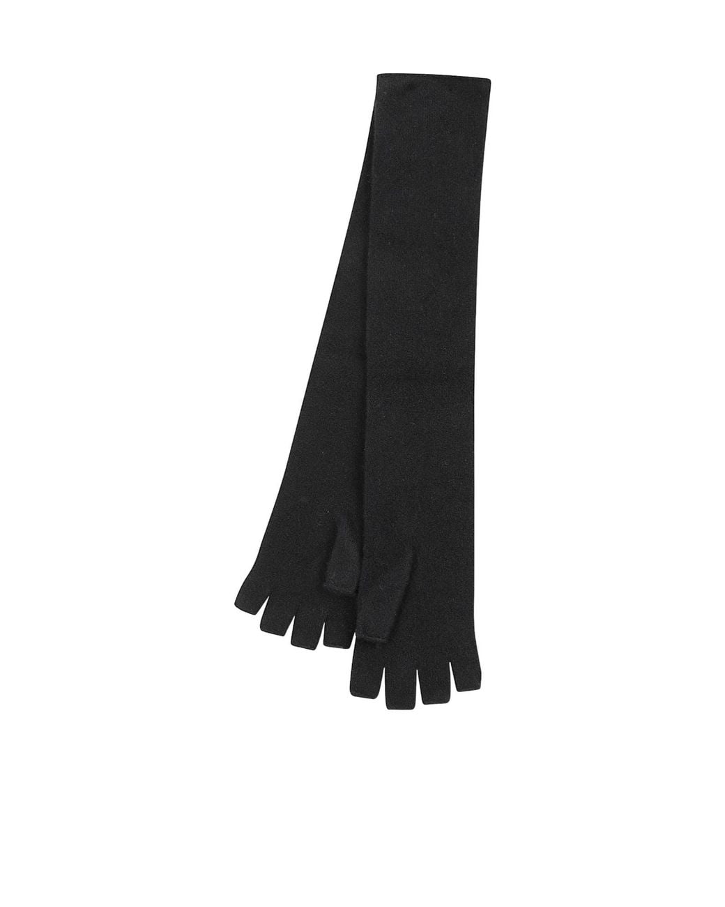 Drumohr Black Long Fingerless Gloves