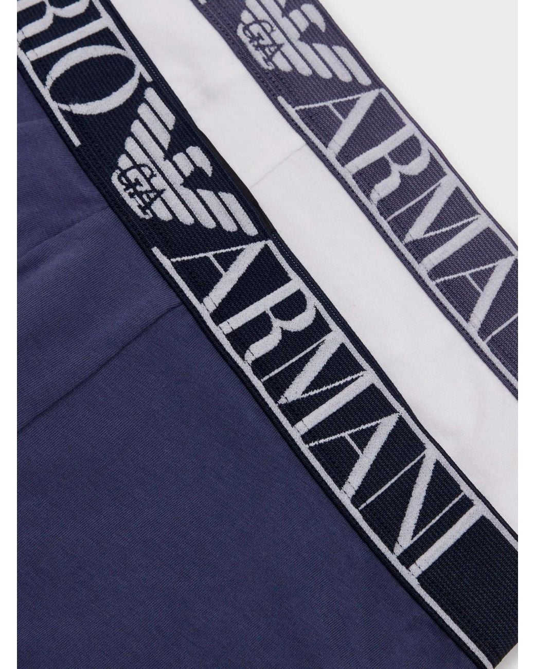 Emporio Armani Blue Elastic Waist Boxer Briefs, Set Of Two for men