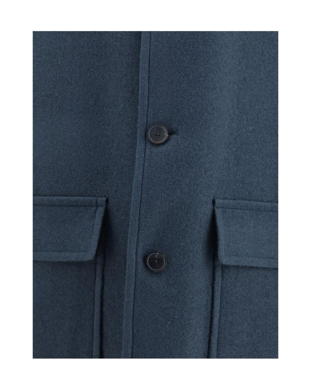 Dries Van Noten Blue Single-Breasted Coat for men