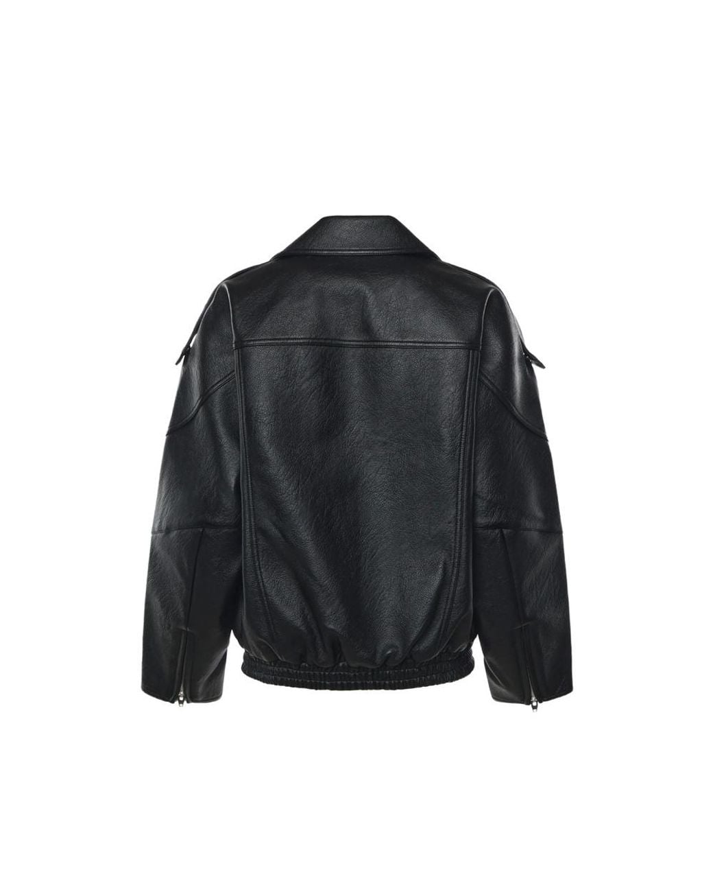 Frankie Shop Black Biker Jacket Hudson Faux Leather