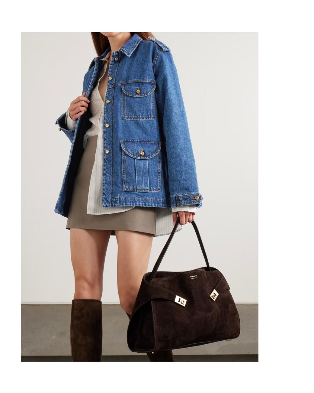 Blazé Milano Blue Sahariana Padded Denim Jacket