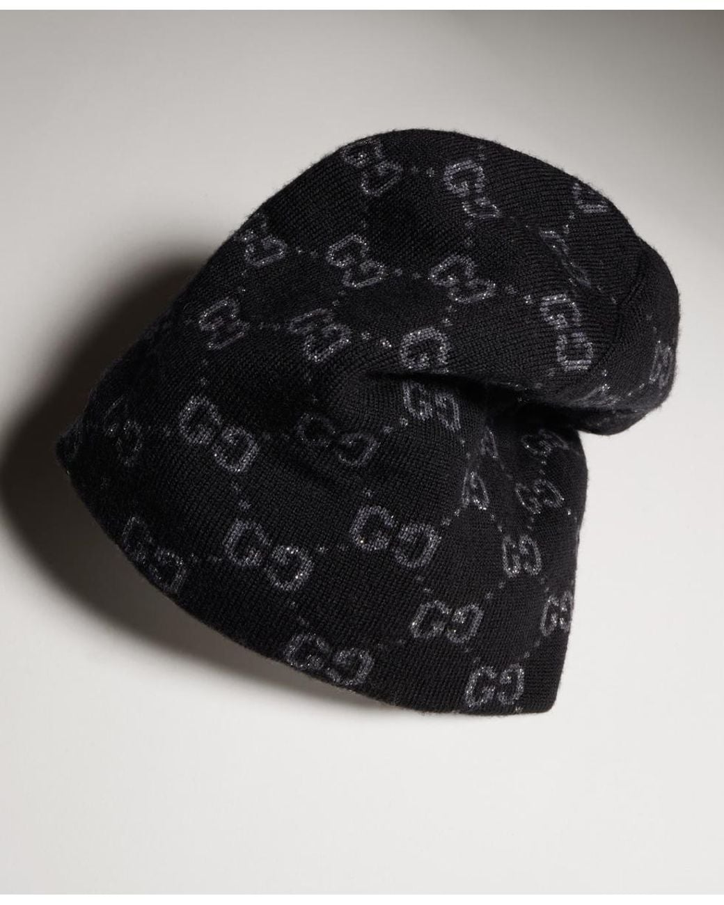 Gucci Black Gg Jacquard Hat
