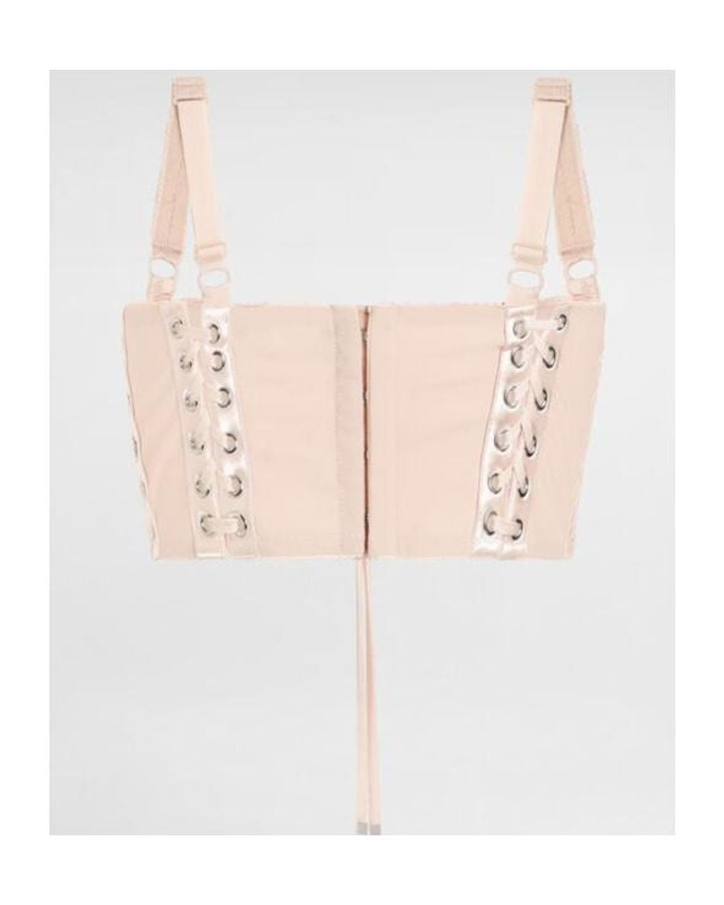 Dolce & Gabbana Pink Lace-Up Satin Corset