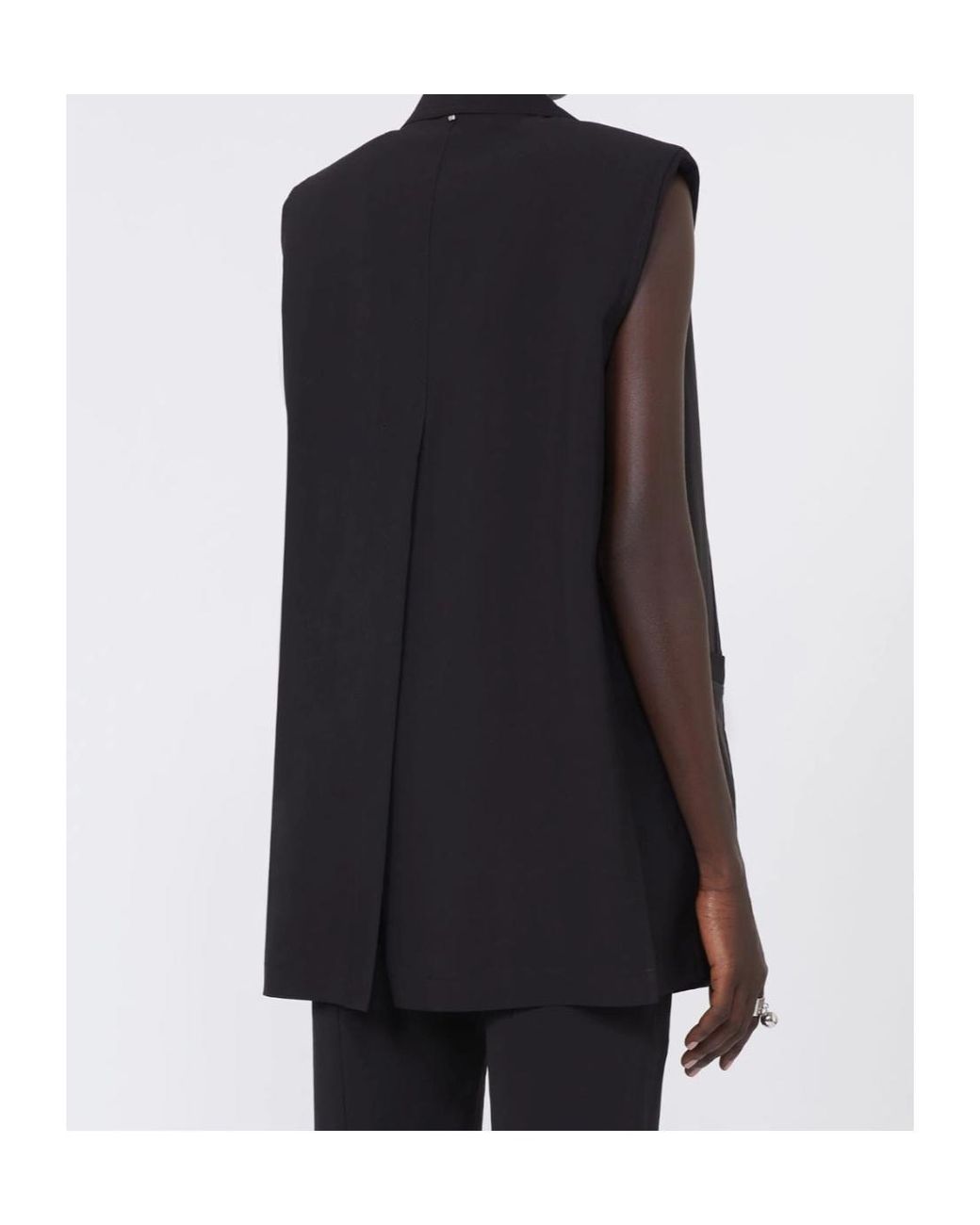 Sportmax Black Sleeveless Patch-Pocket Jacket