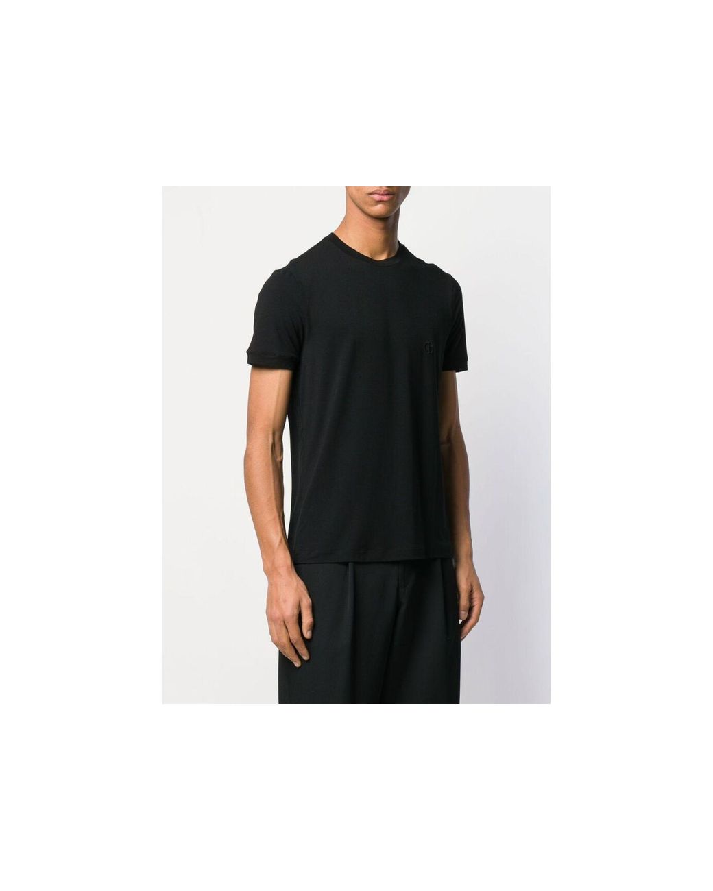 Giorgio Armani Black Round-Necked T-Shirt for men