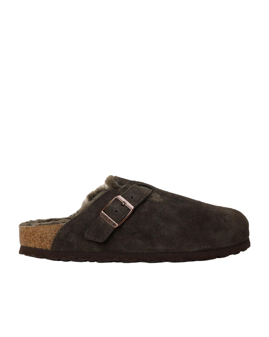 Birkenstock Brown Velvet-Lined Closed-Toe Mules