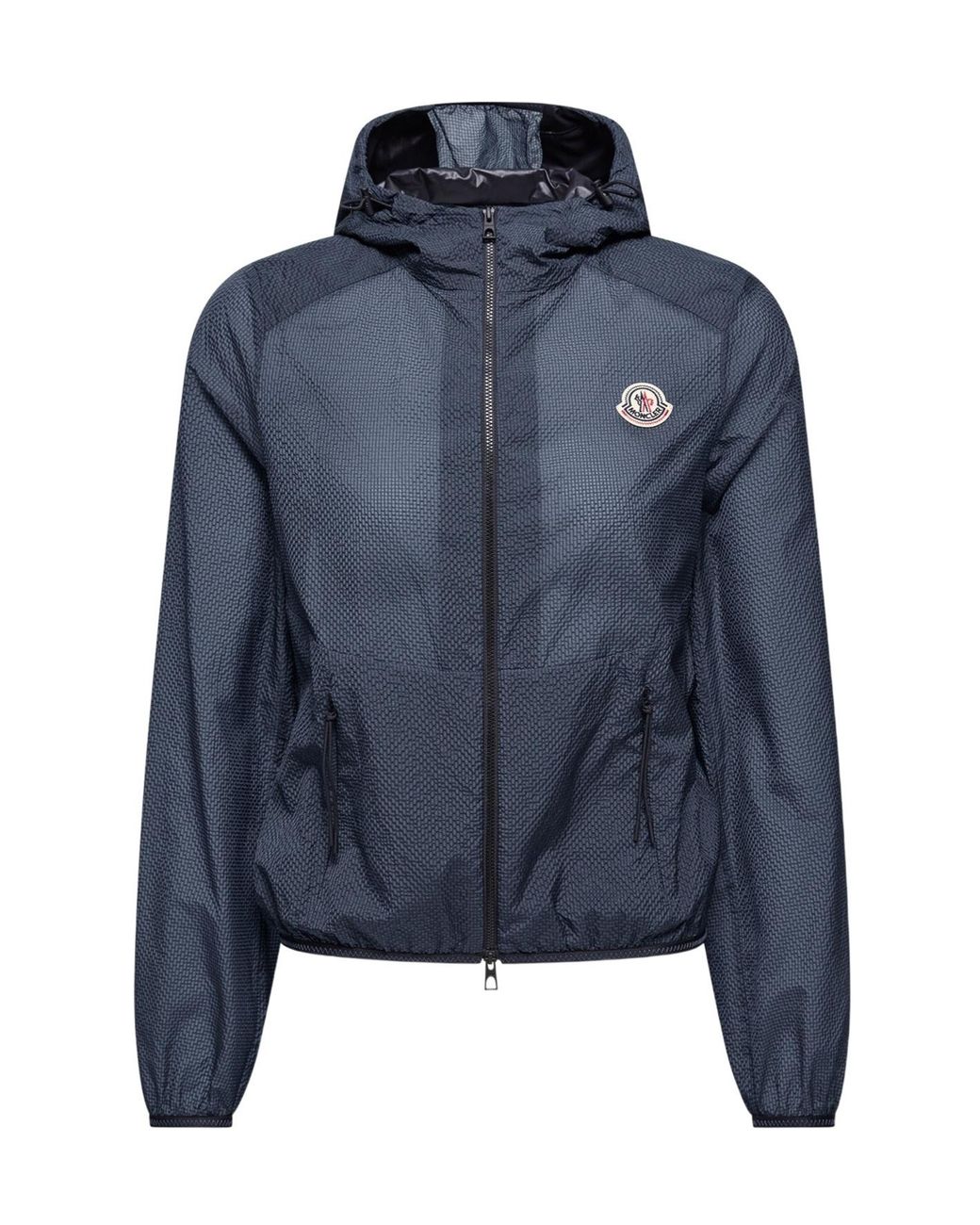 Moncler Blue Zip-Up Hooded Jacket