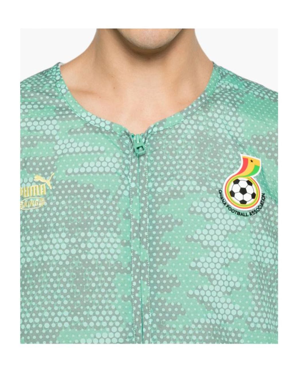 PUMA Green Patterned Zip-Up Jacket for men