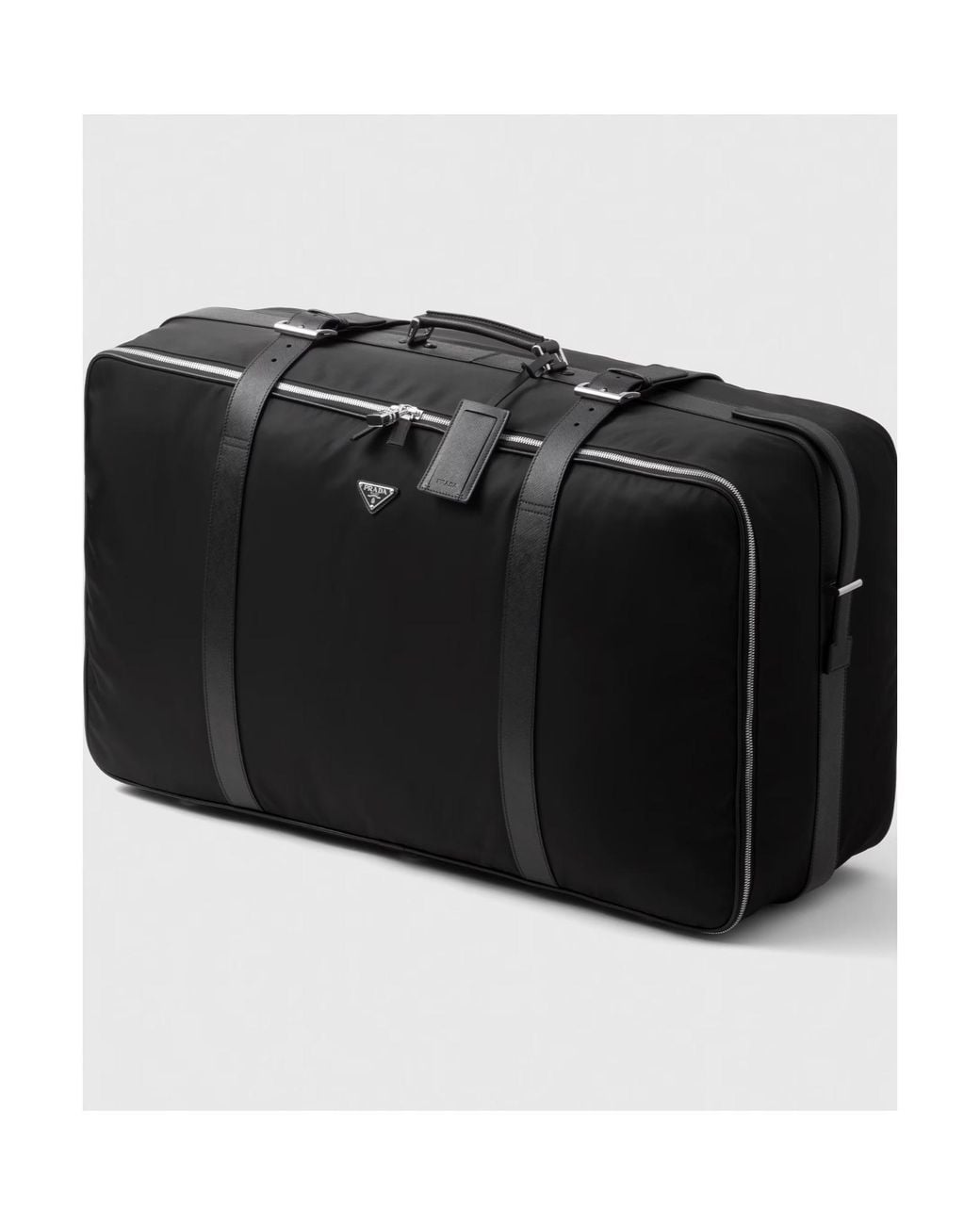 Prada Black Medium Re-Nylon And Saffiano Leather Suitcase for men