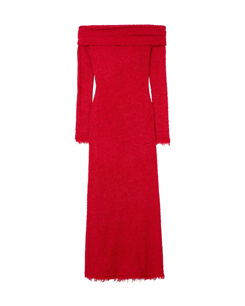 Isabel Marant Red Shoulder Bouclé Maxi Dress