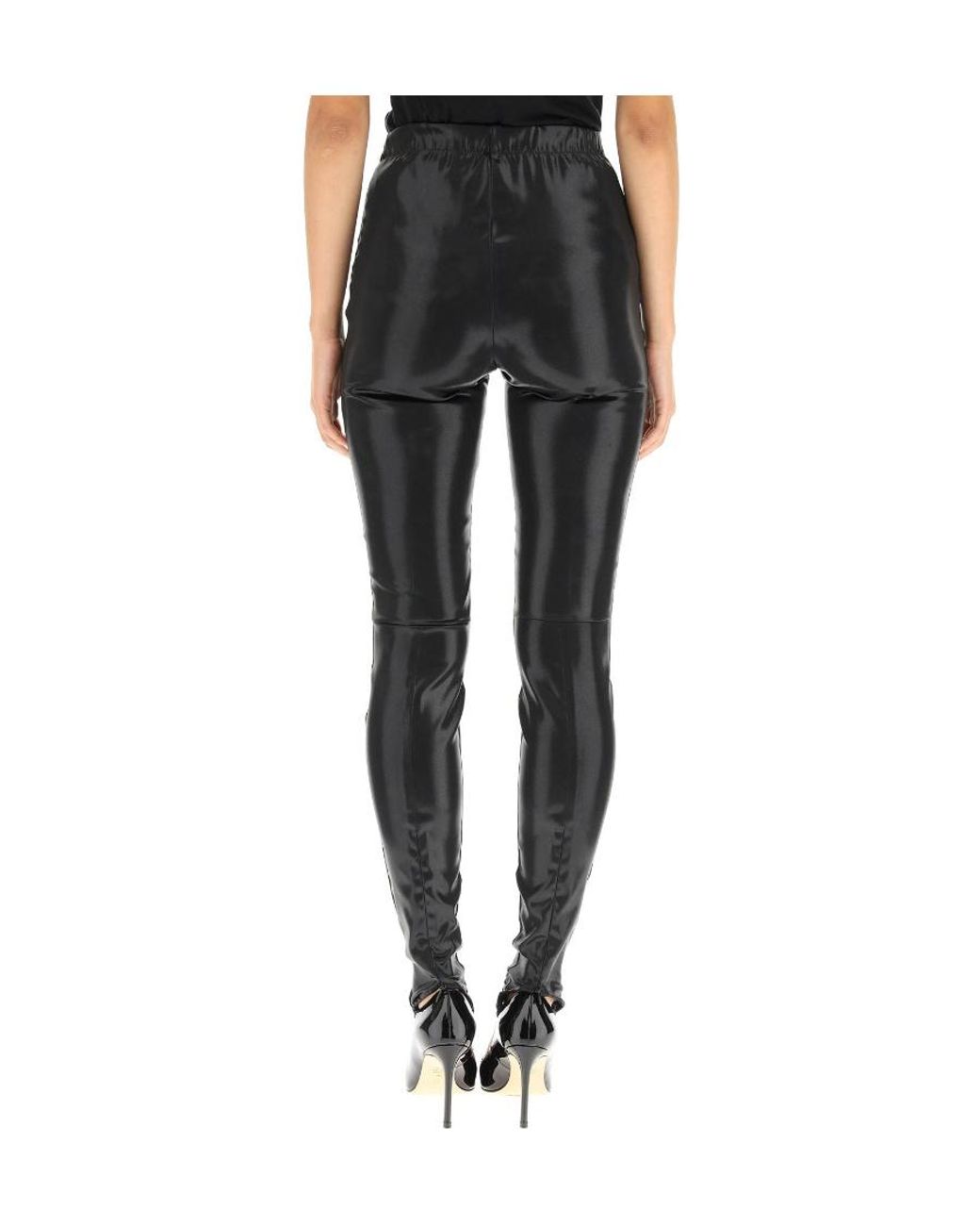 DSquared² Black Faux-Leather Ankle Cuff Leggings